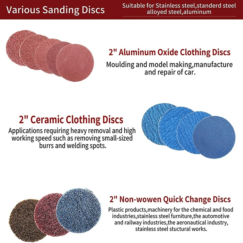 

80Pcs 2 Inch Roloc Sanding Disc Set Quick Change Disc for Surface Conditioning Striping Polishing Finishing