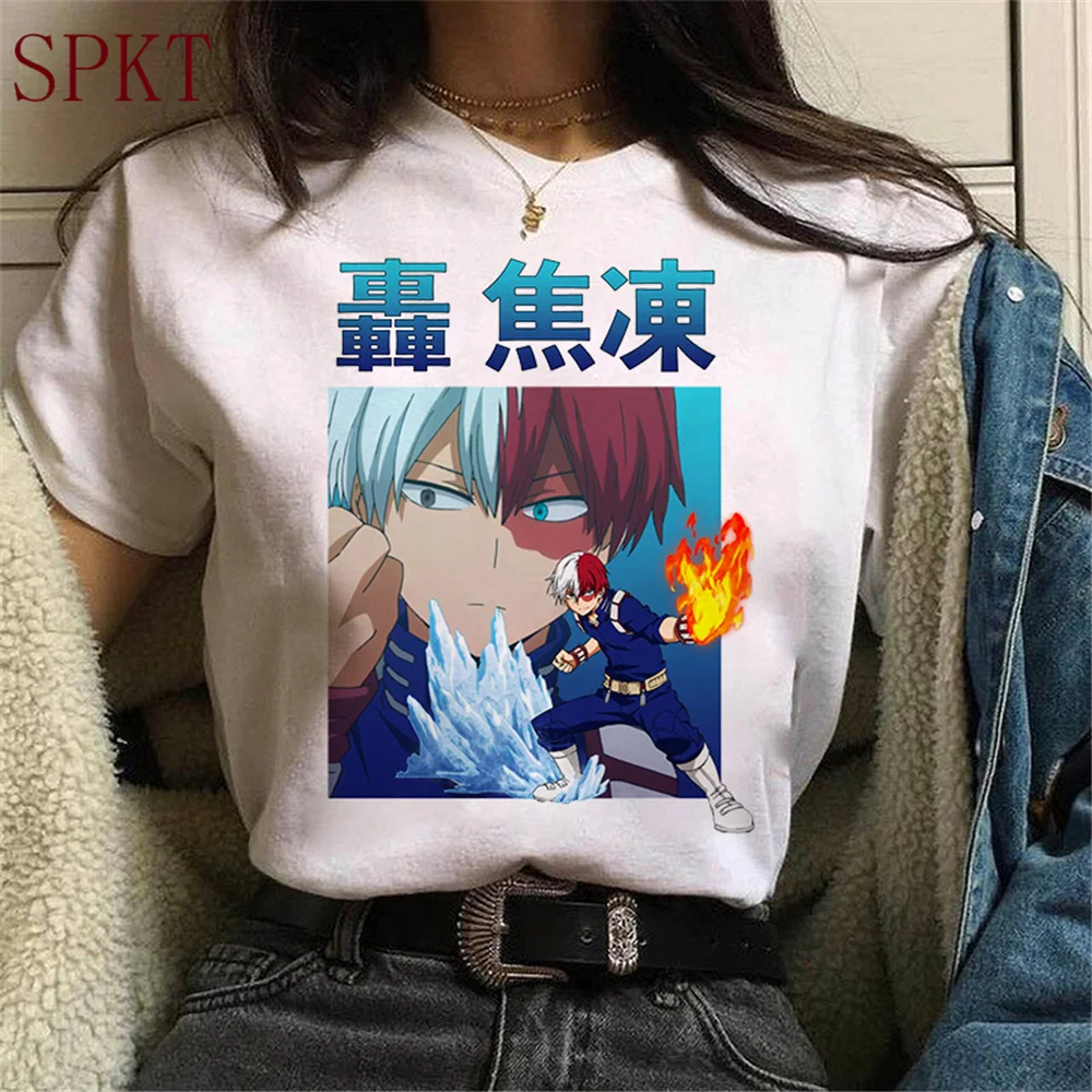 

My hero academia anime Shoto Todoroki print T shirt cartoon anime t shirt women oversized gothic punk tops women/men's T-Shirts