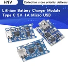 Зарядная плата TP4056 18650, 1 шт., 5 В, 1 А, Micro USB 18650, type-c, литиевая батарея, модуль зарядного устройства + Двойная функция защиты TP4056