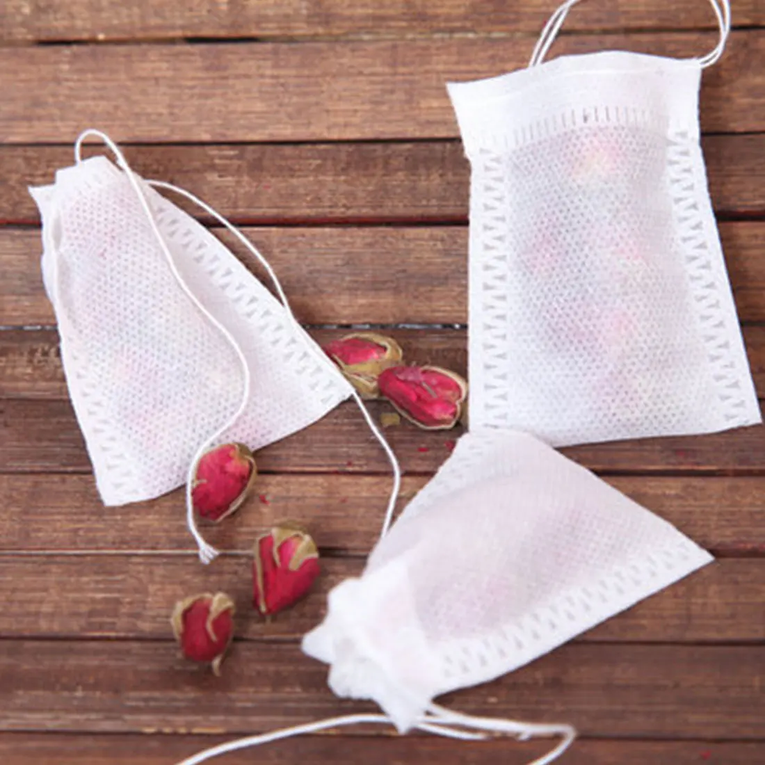 

100 Pcs Disposable Tea Bags Filter Bags For Tea Infuser With String Heal Seal Food Grade Non-woven Fabric Spice Filters Teabags