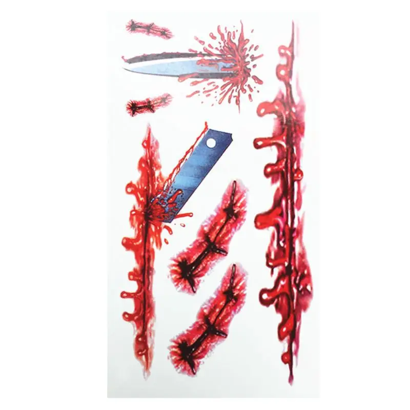 10 листов Хэллоуин водонепроницаемый временные татуировки стикеры ужас