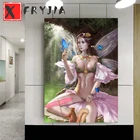 Картины с квадратными кристаллами, алмазная вышивка с бабочкой, фея, 5d, для творчества, мозаика из страз