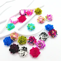 100pcs 14mm rose resin flowers decoration crafts flatback cabochon for scrapbooking diy accessories