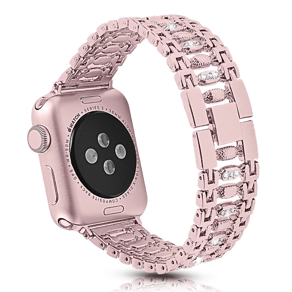 

Новый дизайн, Женский металлический браслет с бриллиантами для Apple Watch SE Band Series 6 5 4 3 2, ремешок на запястье для iWatch 40 мм 44 мм 38 мм 42 мм, ремешок