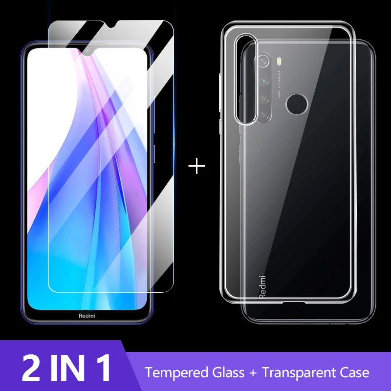 2 в 1: чехол+ Защитная Стекло для redmi note 8t защитная пленка 9H для экрана из закаленного стекла для xiaomi redmi note 8t задняя крышка чехол