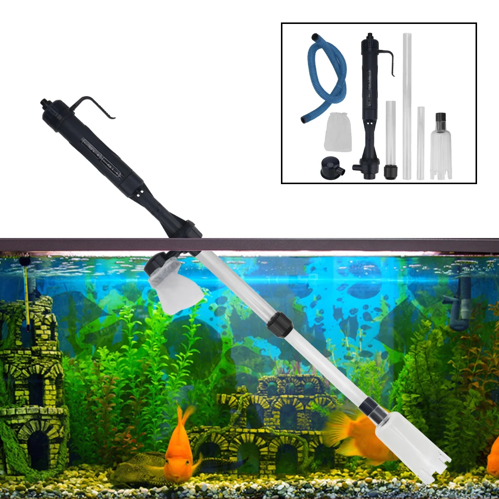 

Electric Water Change Pump Waste Remover Gravel Cleaner Tool Aquarium Fish Tank Pipe Filters Tools