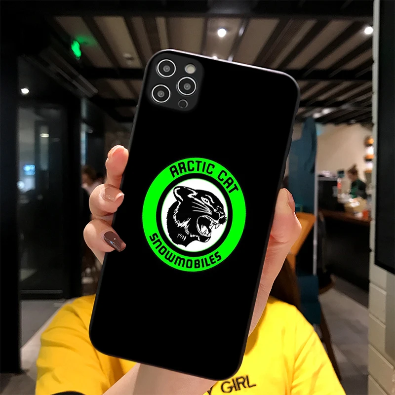 

For iPhone Arctic Cat Vintage Snowmobiles Print Soft Matt Apple Case 6 7 8 11 12 Plus Pro X XR MAX 2021 Cover