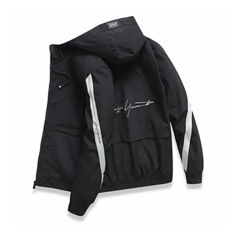 Новая мужская повседневная куртка бомбер с капюшоном Весенняя осенняя в стиле