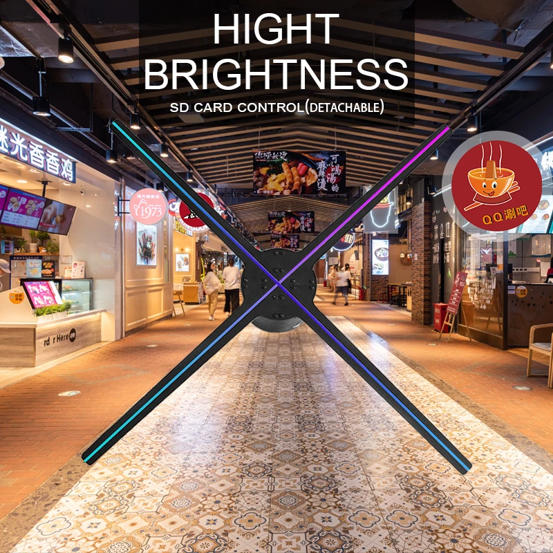 Голографический светодиодный светильник 65 см 4 вентилятора с Wi Fi