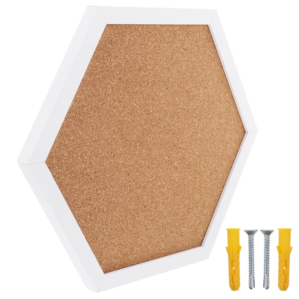 

Multi-functional Cork Memo Board Hexagon Photo Board Home Message Board