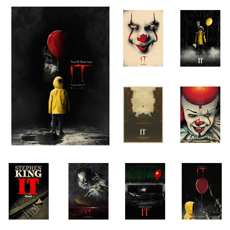 

Buy 3 Get 4 Retro Poster Stephen King's It Series 2 Movie Kraft Paper Poster Home Decoration Wall Stickers