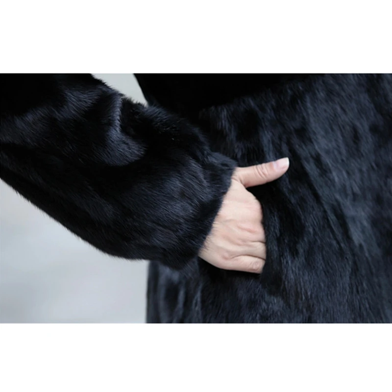 Women's Real Rabbit Fur Coat Winter Thick Warm Black Fox Long Hat Temperament Young Lady 2021 New casual Cothes Female Tops | Женская