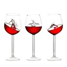 Новый креативный бокал для вина в виде акулы, встроенный гиппокамп, морская звезда, дельфин, высокая боросиликатная стеклянная Коктейльная бара, фотография