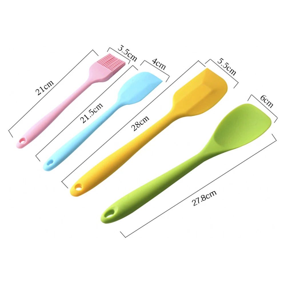 

Silicone Kitchen Utensils Set 10Pcs Heat Resistant Non-Stick Turner Whisk Spoon Brush Spatula Colorful Cooking Tools K888