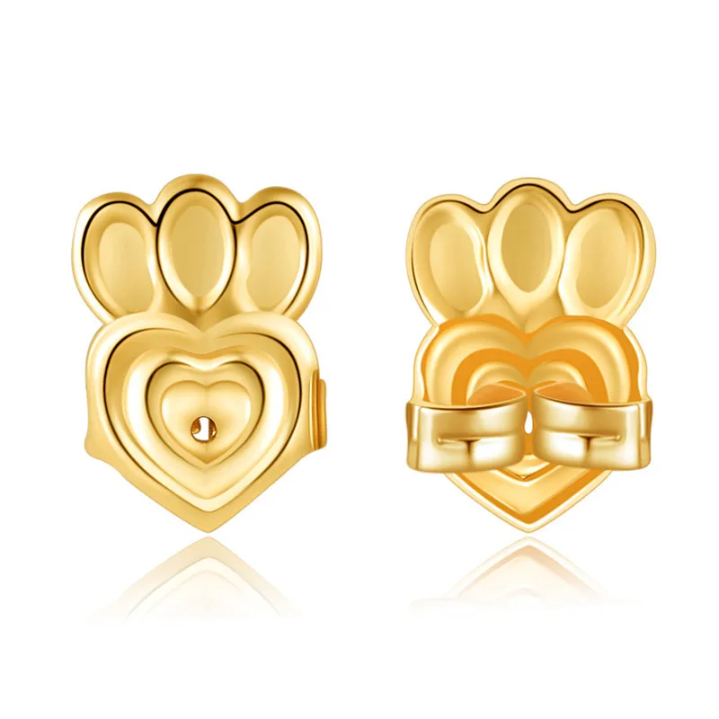 gold paw Новые модные серьги с маленьким медведем, поддерживающие гипоаллергенные серьги, подъемные подъемники, подходят для всех почтовых застежки для сережек - Цвет: gold paw