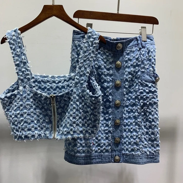 Шикарная Женская рваная джинсовая юбка 2019 летние женские юбки A739|Женские юбки| |