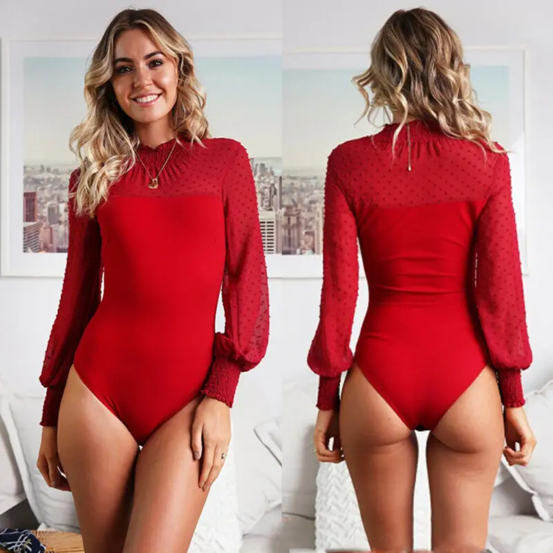 3 цвета новая мода женский сексуальный боди с длинным рукавом однотонная