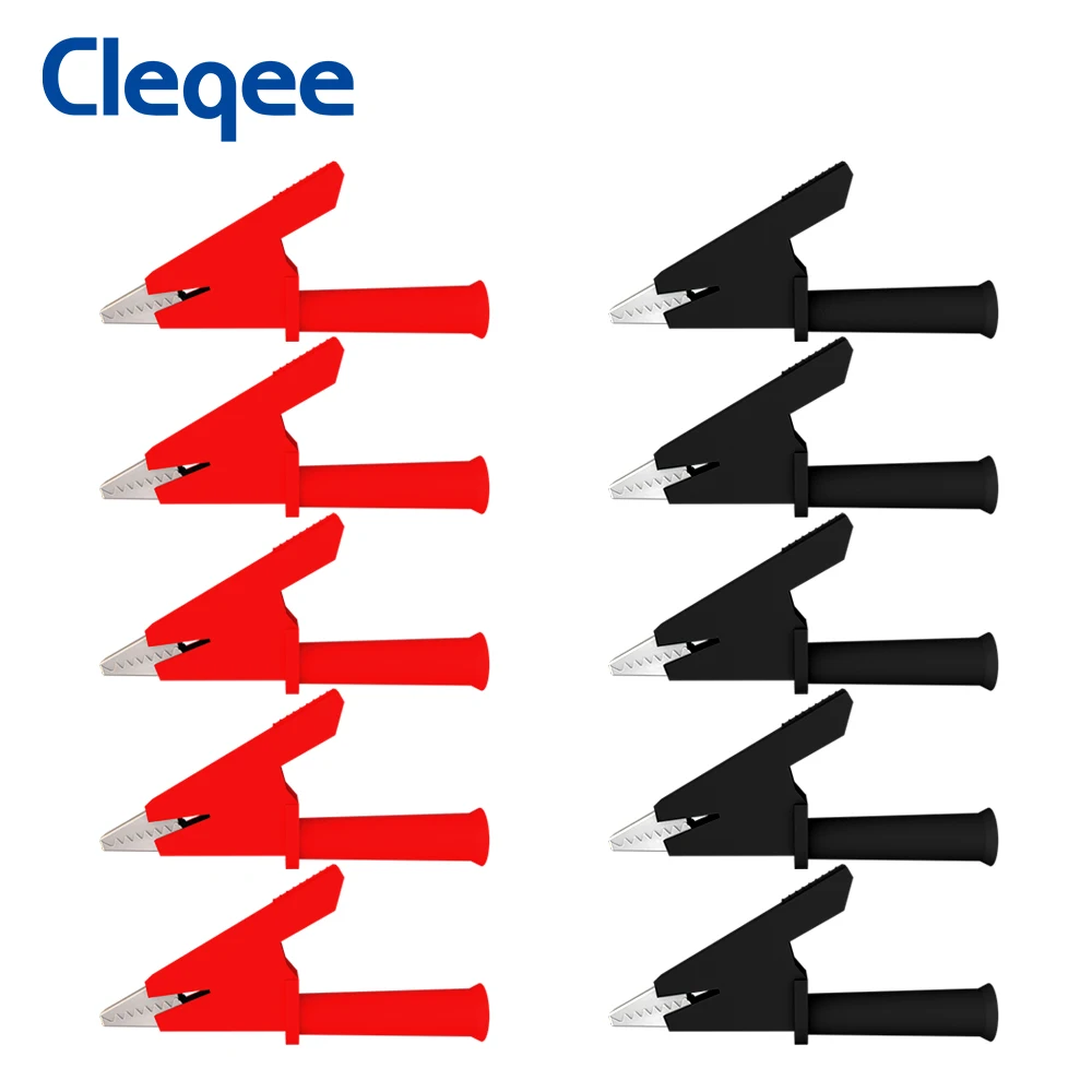 Cleqee P2002 10 шт 5 цветов 1000V 20A зажимы челюстного типа крокодил Безопасность Тесты
