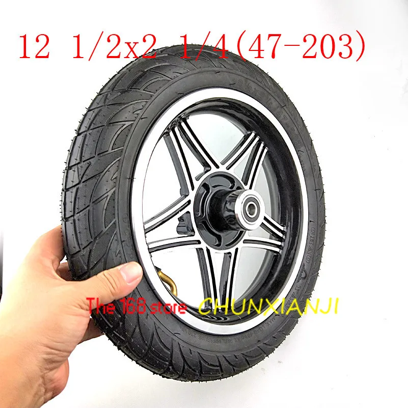 Новейшие 12-дюймовые колеса 12 1/2X2 1/4 47-203 камера шины с дисковым тормозом обода с калибровыми отверстиями подходит для многих газовых электрических скутеров и электронных велосипедов