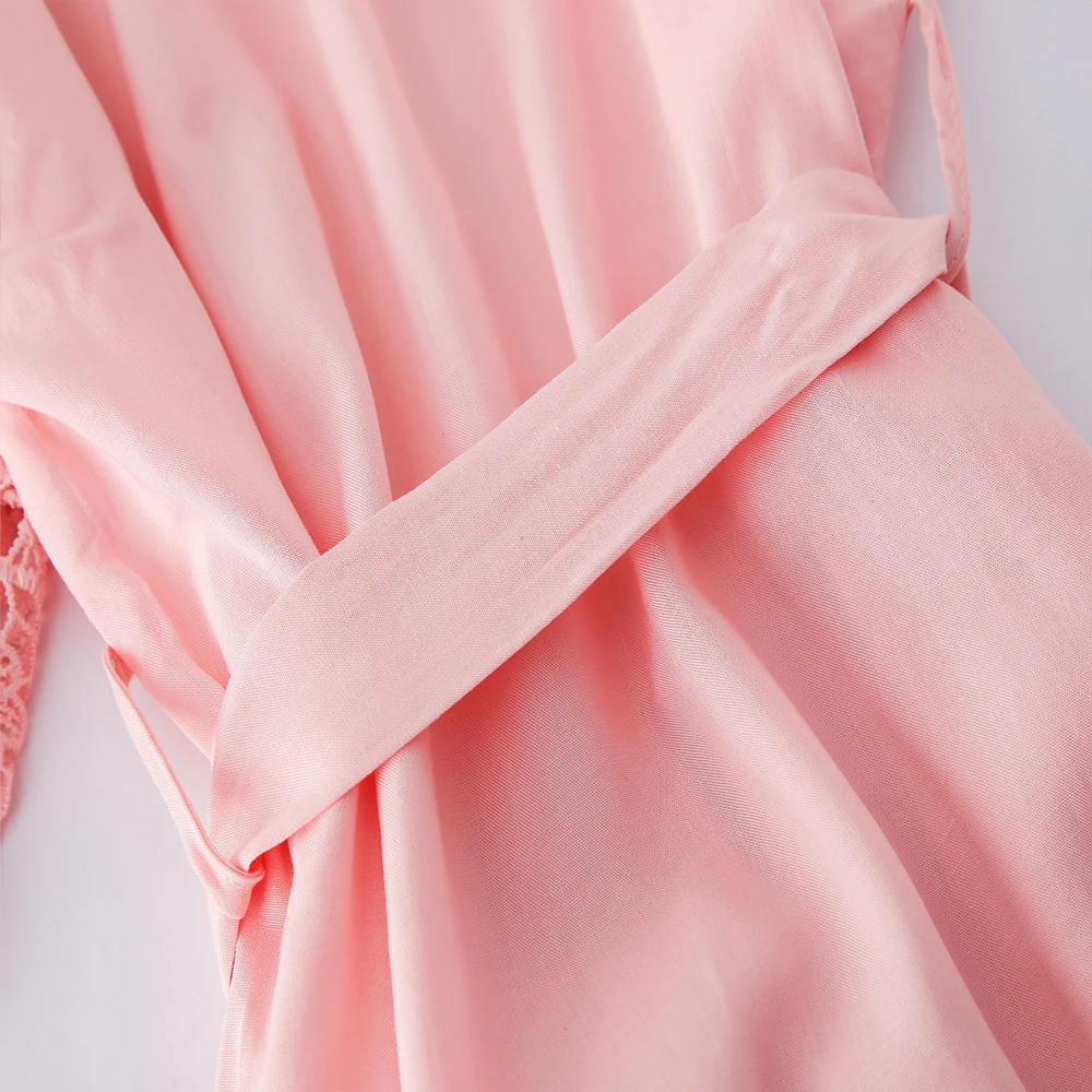 Новинка Лето 2019 однотонный кружевной халат с цветами для девочек Свадебный