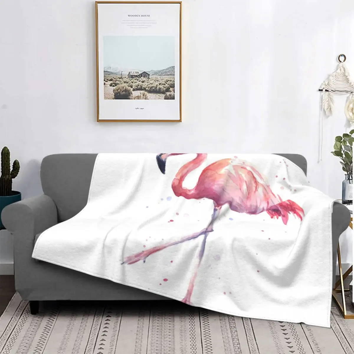 

Manta с изображением акуарелы фламенко, для cama colcha a cuadros, manta double, manta pesada