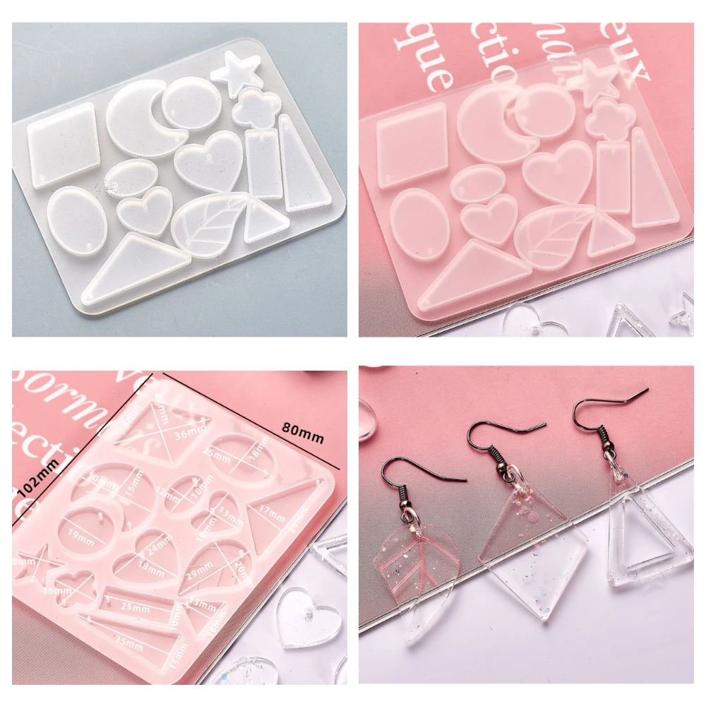 

Silicone Earrings Mold Necklace Earring Pendant Resin Molds Drop Dangle Resin Earring Mold Jewelry Making Tools