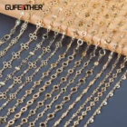 GUFEATHER C164,diy цепь, пройти REACH, не никель, 18k позолоченные, медь, очаровательные, стандартные, diy браслет ожерелье, 1 млот