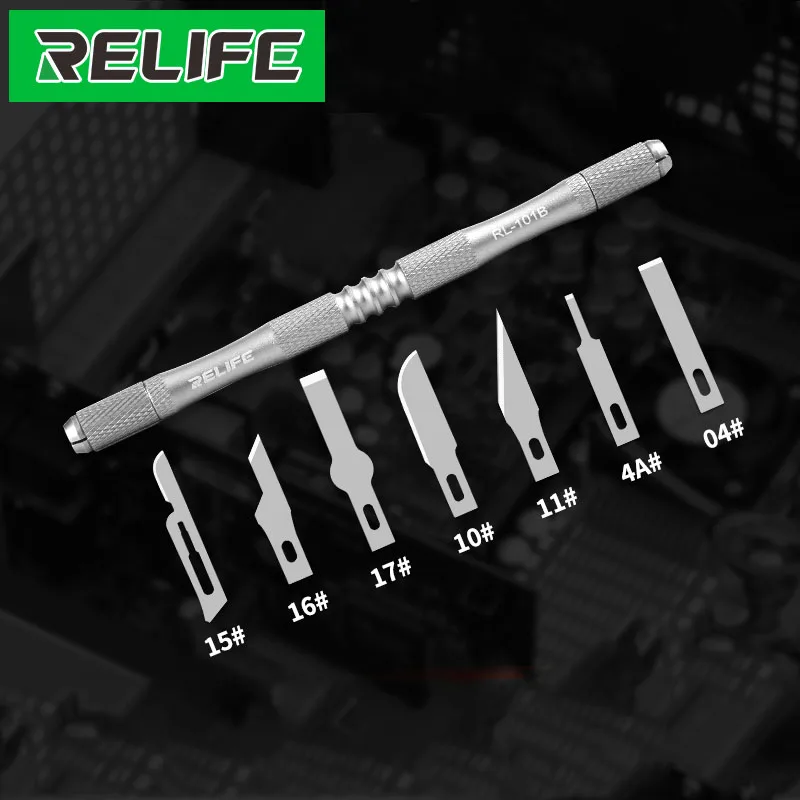RELIFE RL-101B 8-in-1 CPU Knife Set for Mobile Phone Mainboard BGA PCB Chip IC Repair Degumming Spade Scraper Tool | Инструменты