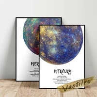 solar system planet poster mercury art prints nordic science universe planet painting modern astronomical star wall picture