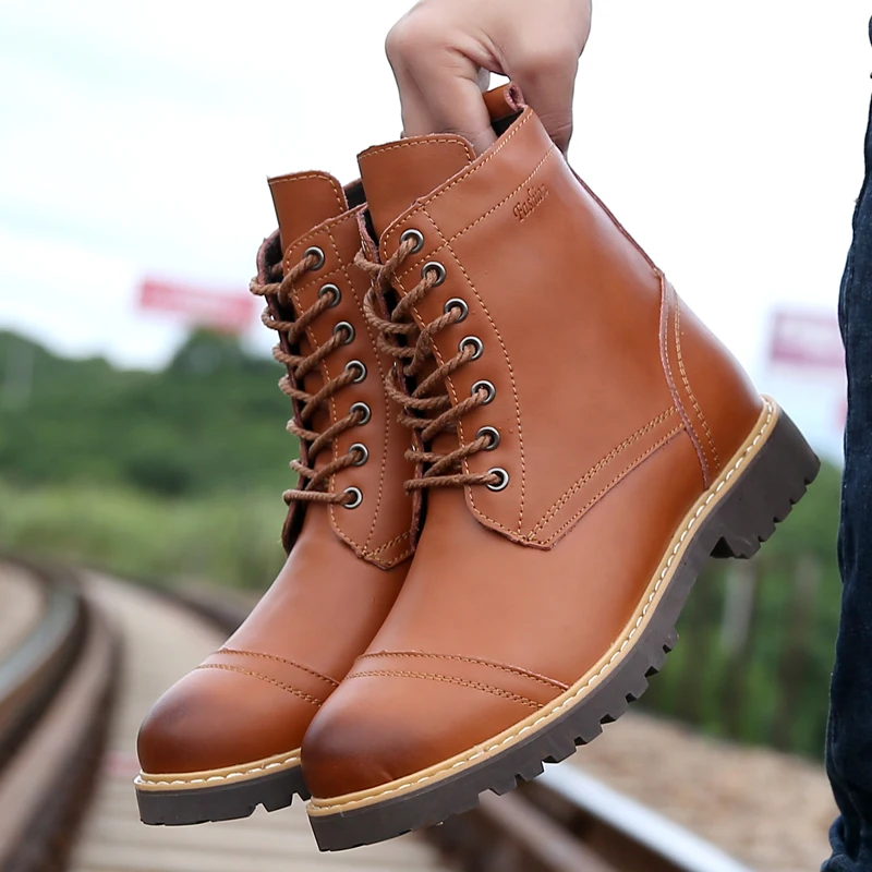 

Mens Shoes 2021 Fashion Martin Boots Simple Tooling Boots Plus Velvet Warm Cotton Boots Large Size Shoes Male Men Chelsea Boots