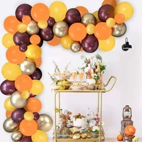 102pcs yellow orange gold autumn theme thanksgiving halloween pumpkin balloons garland kit globos wedding birthday party decor