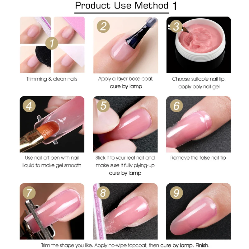 32 цвета твердый желе строитель расширение гель 15 мл поли кристаллы для ногтей УФ