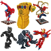 2021 new avengers series diamond blocks panther iron man spider mini block puzzle assembled childrens toy gift