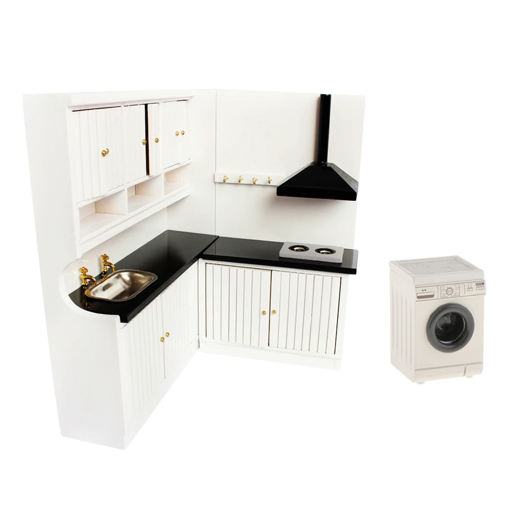 

1:12 Doll House Washing Machine w/ Sink Cabinet +Stove Cabinet Furniture