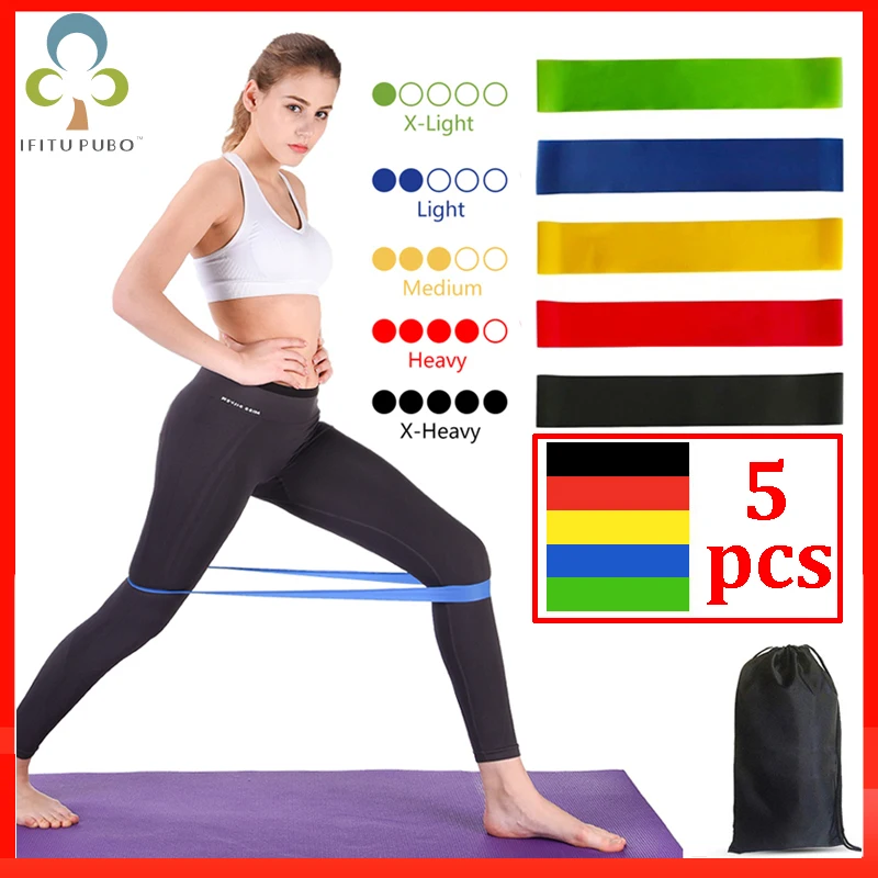 5 шт. спортивные резинки для йоги фитнеса тренировок эластичная лента натяжения