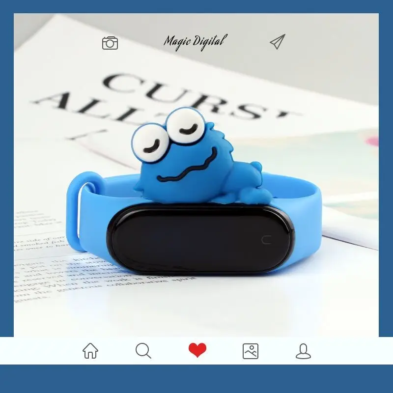 Cookie monster Милый mi band 4 ремешок сменный силиконовый mi 4 band ремни игрушка my band 3 ремешок для xiaomi mi band 3/4 аксессуары для браслетов - Цвет ремешка: Cookie monster