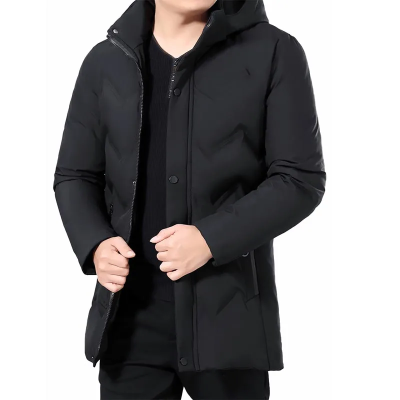 Новая мужская одежда модная куртка с капюшоном Мужское пальто толстое теплое