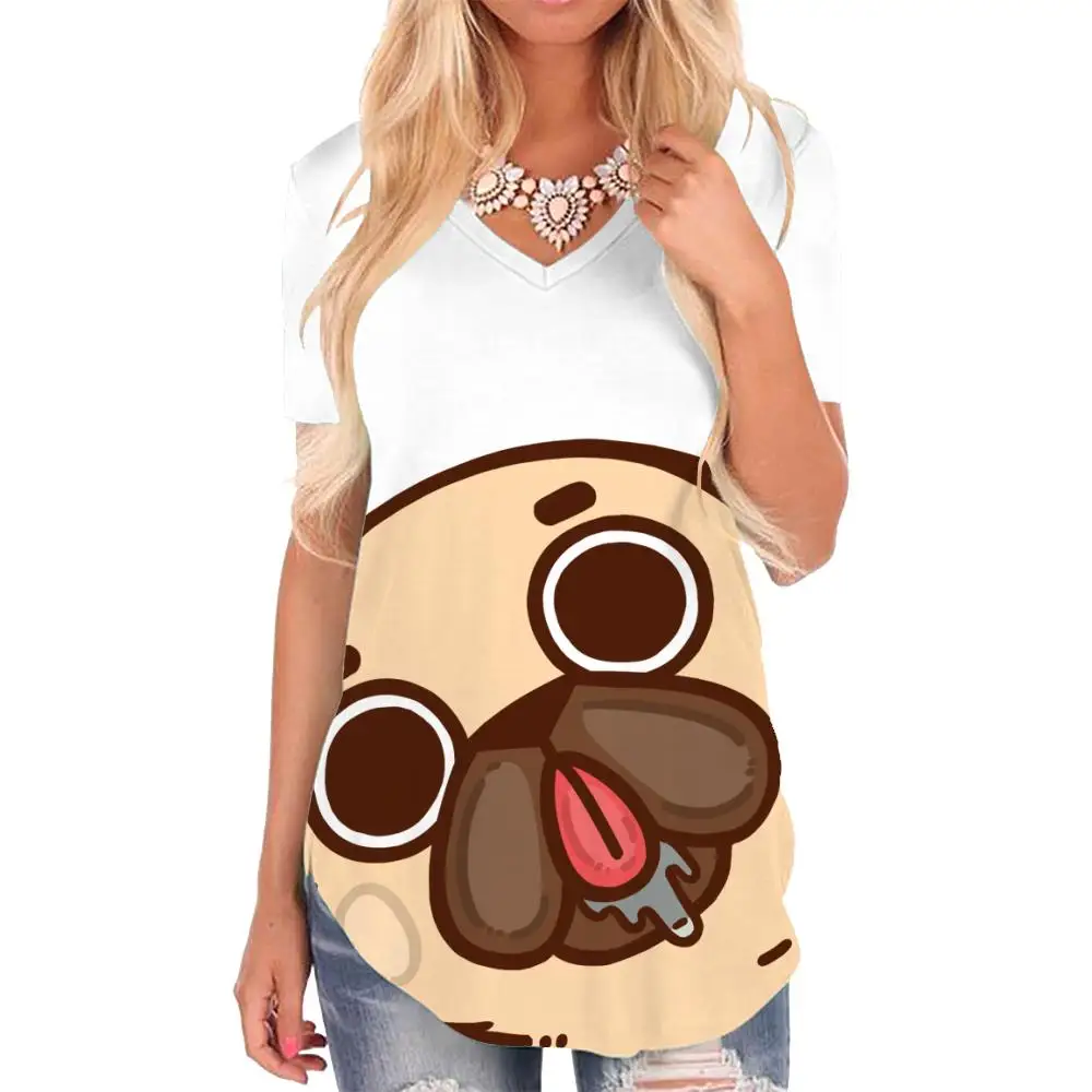 

Giyu Brand Animal T Shirt Women Dog Tshirts Printed Love T-shirts 3d Lovely V-neck Tshirt Womens Clothing Summer Printed New