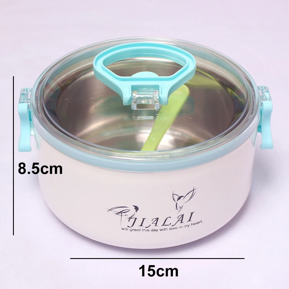 Круглый из нержавеющей стали Bento Ланч-бокс контейнер для хранения еды Дети Школа