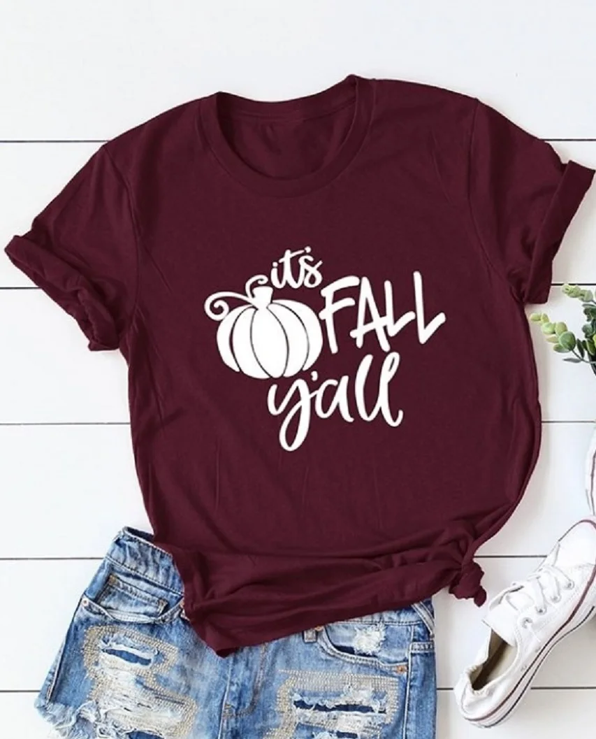 Осенняя забавная футболка с тыквой повседневная винтажная рубашка гранж модные