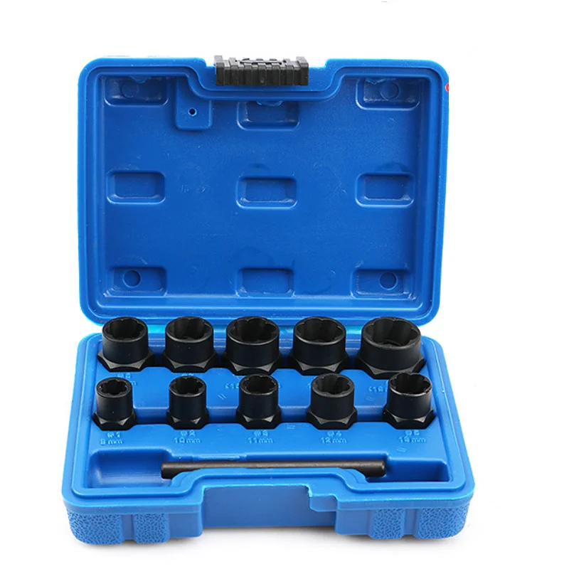 

11Pcs Wrench Socket Tool Kit Rust Broken nut separator Impact Bolt Nut Remover Set Twist Socket Pneumatic Ratchet Socket wrench