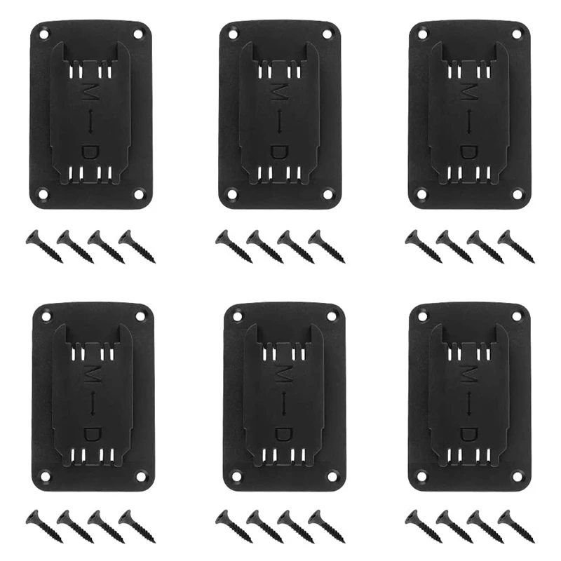 

6 Pack Battery Fixed Seat, Tool Holder for Dewalt 20V Drill Mount Fit for Mil M18 Tools Drill Mount Holder with Screws