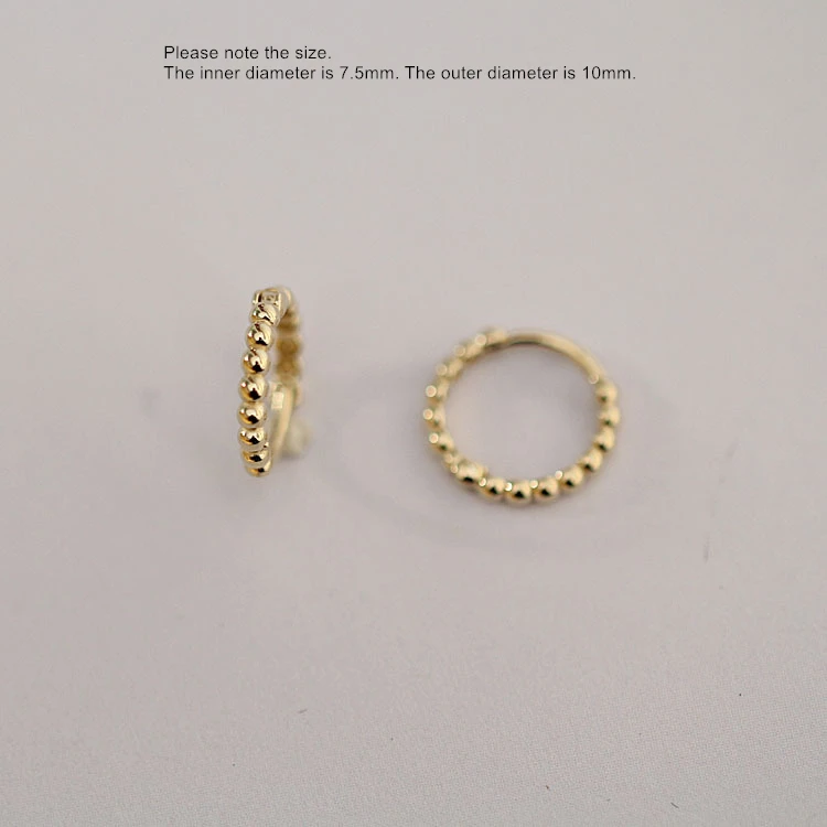 Простые Модные серьги из чистого золота 9 к с цирконием круглые пряжкой для ушей