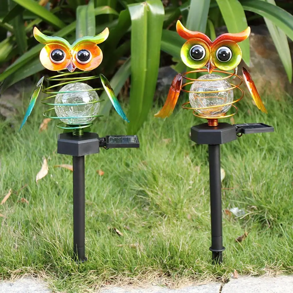 

1pcs Solar Porch Light Owl Garden Solar Lights Solar Powered LED Ground Lamp Outdoor Decorative Waterproof Garden Stake Lights