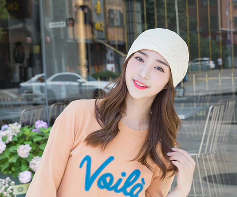 ELIfashion модная шапка двухслойная вязка полые волнистые линии шляпы Модальные и хлопковые повседневные для женщин в четыре сезона 4 цвета