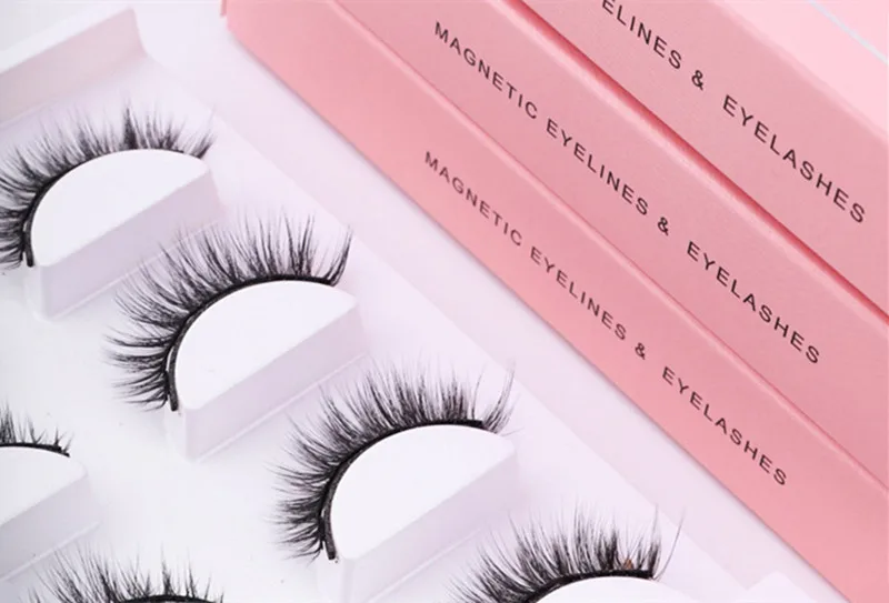 2020 New 5 Magnetic Fake Eyelashes Liquid Eyeliner Tweezer Set Handmade Natural Long Lasting Magnet Eyelash Faux Cils Magnetique | Красота и