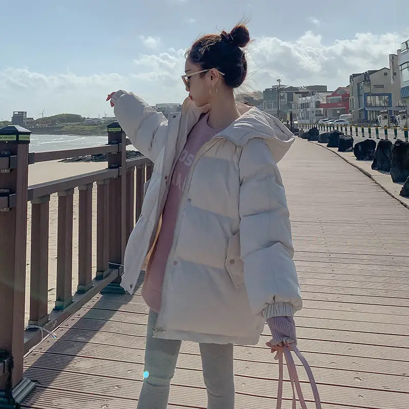 Cotton Jacket Female 2021 New Korean Version The Student Bread Clothes Winter Jacket Hundred Take Tide Ins Thick Cotton Jacket