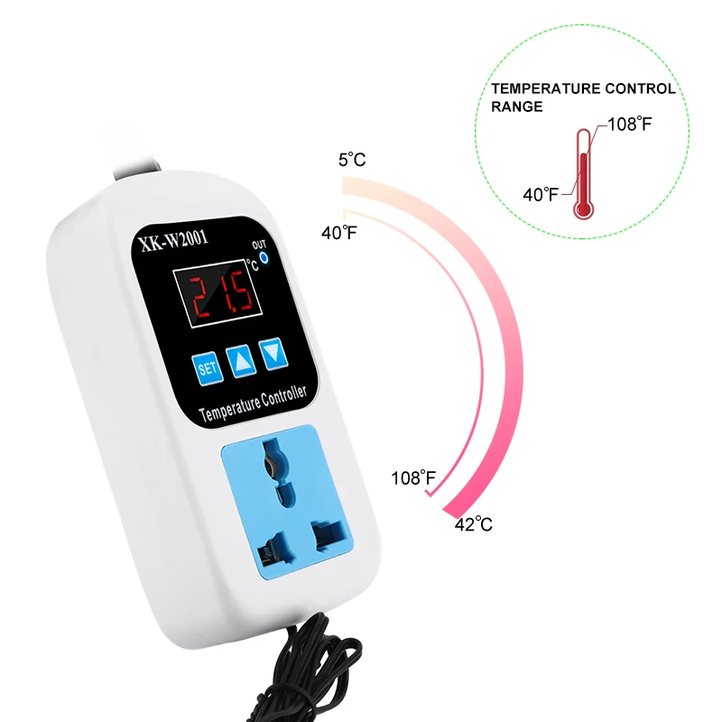 ЕС термостат цифровой Температура контроллер светодиодный термометр