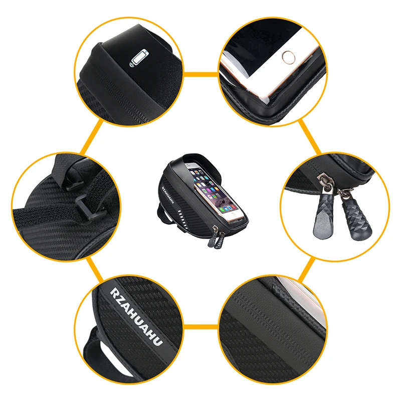 

Bicycle Front Top Tube Bag Waterproof Head Tube Handlebar Phone Touch Screen Bag MTB Bicycle Pannier Case Bike Accessories
