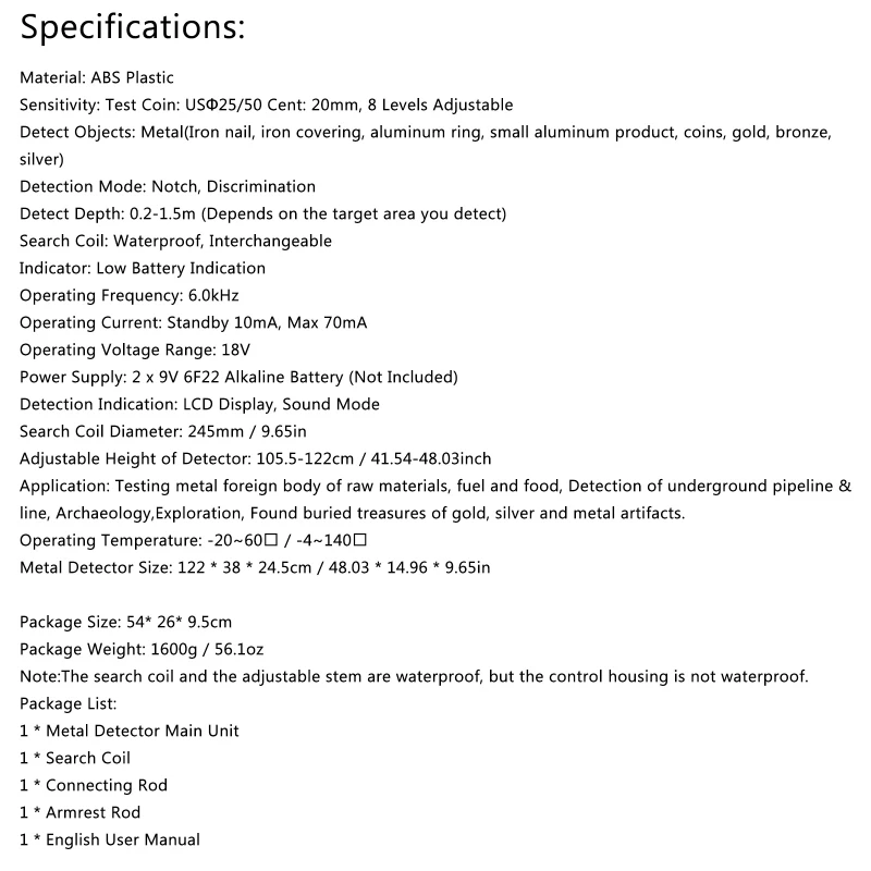 

MD3030 Metal Detector Waterproof Professtional Underground Metal Detector Pinpointer Gold Finder Jewelry Treasure Hunter